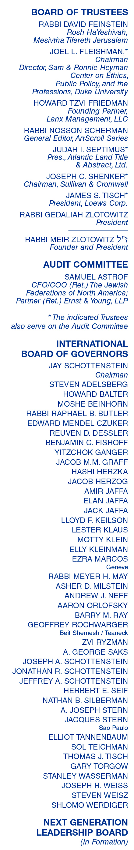 Mesorah Heritage Foundation Board